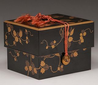 Antique Japanese Lacquer Box c1920s