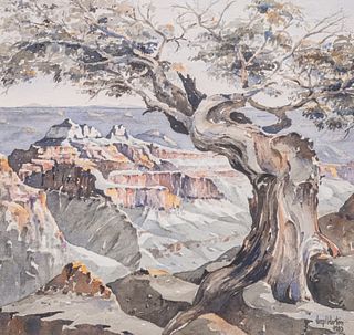 Virgil Harton Grand Canyon Bristlecone Pine Watercolor 1983