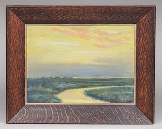 Edwin C. Siegfried Alameda Sunset Marsh Pastel c1910s