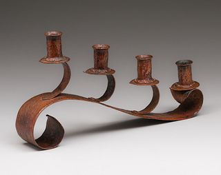 Frederick Fifield Hammered Copper Candelabra c1920s