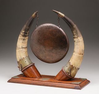 Arts & Crafts Horn Dinner Gong c1910