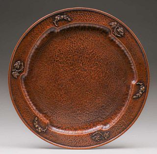 Fred Brosi Hammered Copper Serving Tray 1915