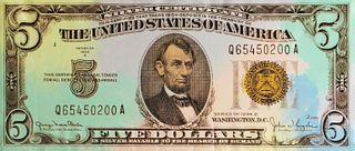 Steve Kaufman - Five Dollar Bill