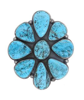 Navajo Gabby Spencer Kingman Turquoise Bracelet
