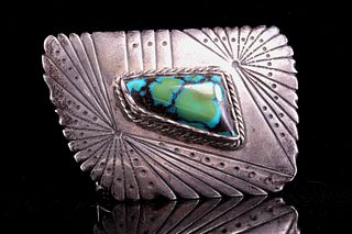 Navajo Orville Jack Turquoise Buckle by R. Morton