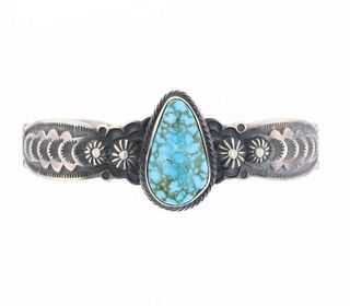Navajo Bennie Ramone Silver Turquoise Bracelet