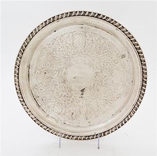 A Group of Silver-plate Trays, Various Makers, each of shaped circular form.