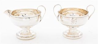 * An American Silver Creamer and Silver Set Height of taller 3 1/2 inches.
