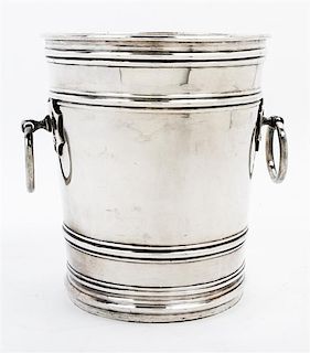 A Silver-plate Wine Cooler Height 8 1/4 inches.