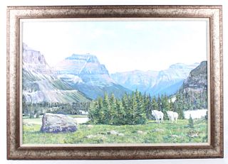 William Bailey Mountain Goat Landscape Painting