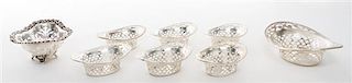 * A Collection of American Silver Reticulated Nut Dishes Width of widest 5 inches.