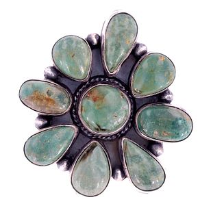 Navajo Royston Turquoise Sterling Ring by J. James