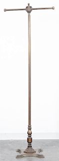 A Brass Coat Stand Height overall 75 1/2 inches.