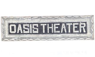 Original Harlowton, MT Oasis Theater Glass Sign