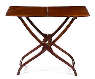 A Georgian Style Mahogany Coaching Table Height 27 x width 36 x depth 20 1/4 when open.