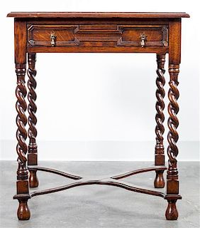 A Carved Wood Side Table Height 28 1/2 x width 24 1/2 inches.