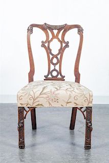 * A Chippendale Style Mahogany Side Chair Height 37 1/4 inches.