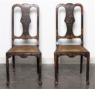 * A Pair of Georgian Style Side Chairs Height 40 inches.