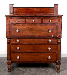 An American Mahogany Chest of Drawers Height 50 x width 46 x depth 21 inches.