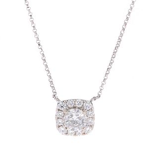 Brilliant 1.22 Carat Diamond & 18k Gold Necklace
