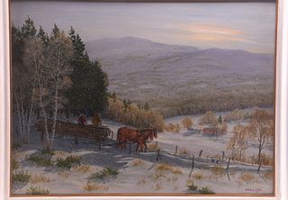 Edward Ray Original Framed Farm Landscape Painting