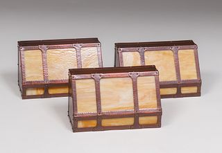 3 Michael Ashford Hammered Copper & Mica Uplighters 2007