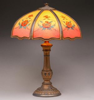 Bradley & Hubbard Curved Glass Lamp c1920s