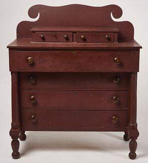 Maine Empire Chest in Red Paint