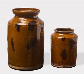 Two Early Redware Jars