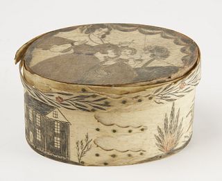 Fine Early Scrimshaw Decorated Box