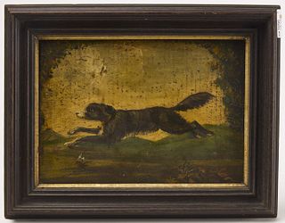 Early Primitive Painting of a Dog