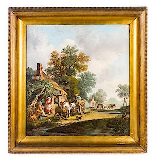 * Artist Unknown, (British School, 19th century), Village Scene
