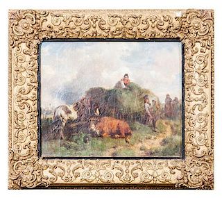 Artist Unknown, (19th century), Landscape with Cows and Figures
