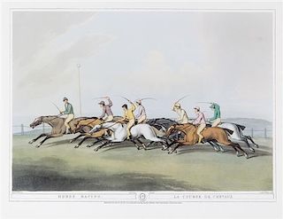 (SPORTING PRINT) Horse Racing/La Course De Chevaux. By Samuel Howitt. London: Edward Orme, 1807. Framed. Height 20 x width 24 in