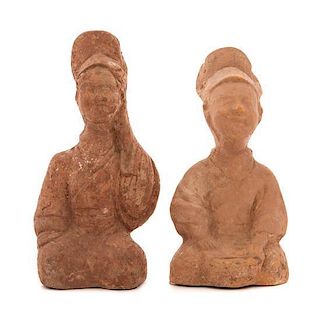 Two Pottery Figures of Men Height of taller 16 inches.