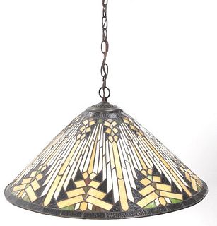 Tiffany Art Deco Style Stained Glass Chandelier