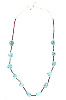Navajo Turquoise Nugget & Heishi Necklace