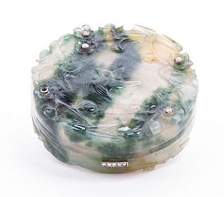 * A Jadeite Box and Cover Diameter 2 inches.