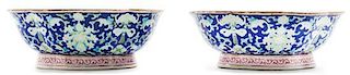 * A Pair of Chinese Export Porcelain Bowls Width 7 inches.