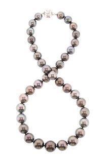 Tahitian Pearl Diamond & 14k Gold Necklace