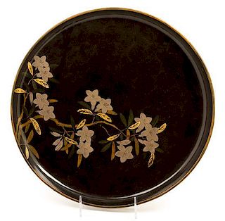 * A Japanese Lacquer Tray Diameter 13 3/4 inches.
