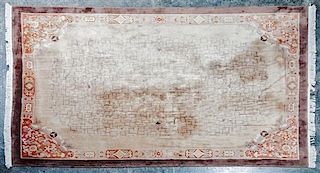 A Chinese Wood Rug 11 feet 6 3/4 inches x 8 feet 7 inches.