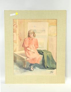 In Manner Of Anders Zorn "Seated Girl" W/P