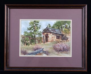 Original "Corbin Cabin" Watercolor By Bud Shafer
