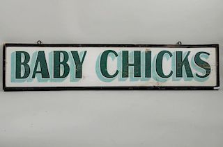 Folk Art "Baby Chicks" Painted Trade Sign