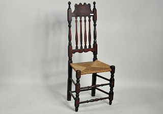 High Crested Four Flat Bannister Back Side Chair