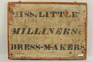 Folk Art Milliners Painted Trade Sign
