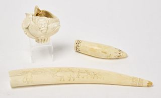 3 Alaskan Bone Carvings