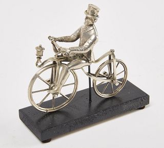 Silver Articulated Bicycle Rider