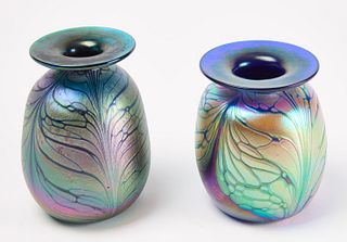 Pair Art Glass Vases